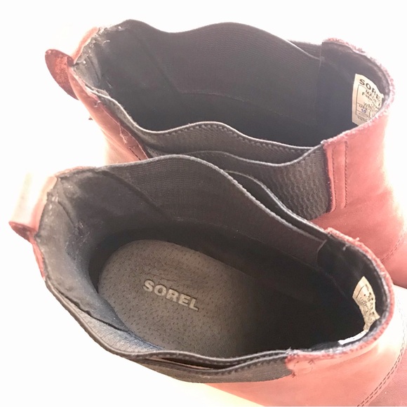 FLASH Sale! SOREL Bootie S-10 Addington Chelsea Platform BurgundyLeather - Picture 4 of 7